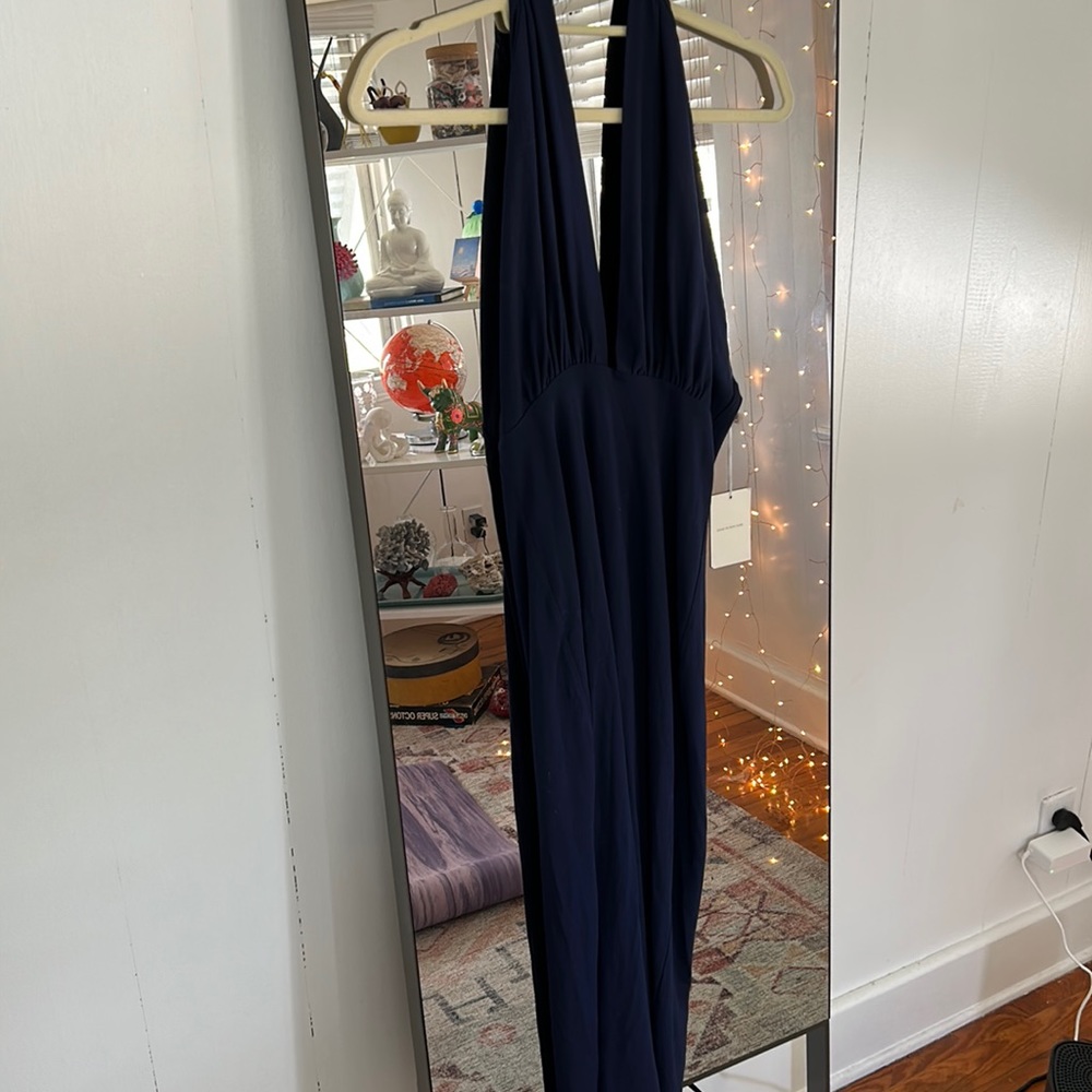 Nadia Tarr Navy Halter Dress